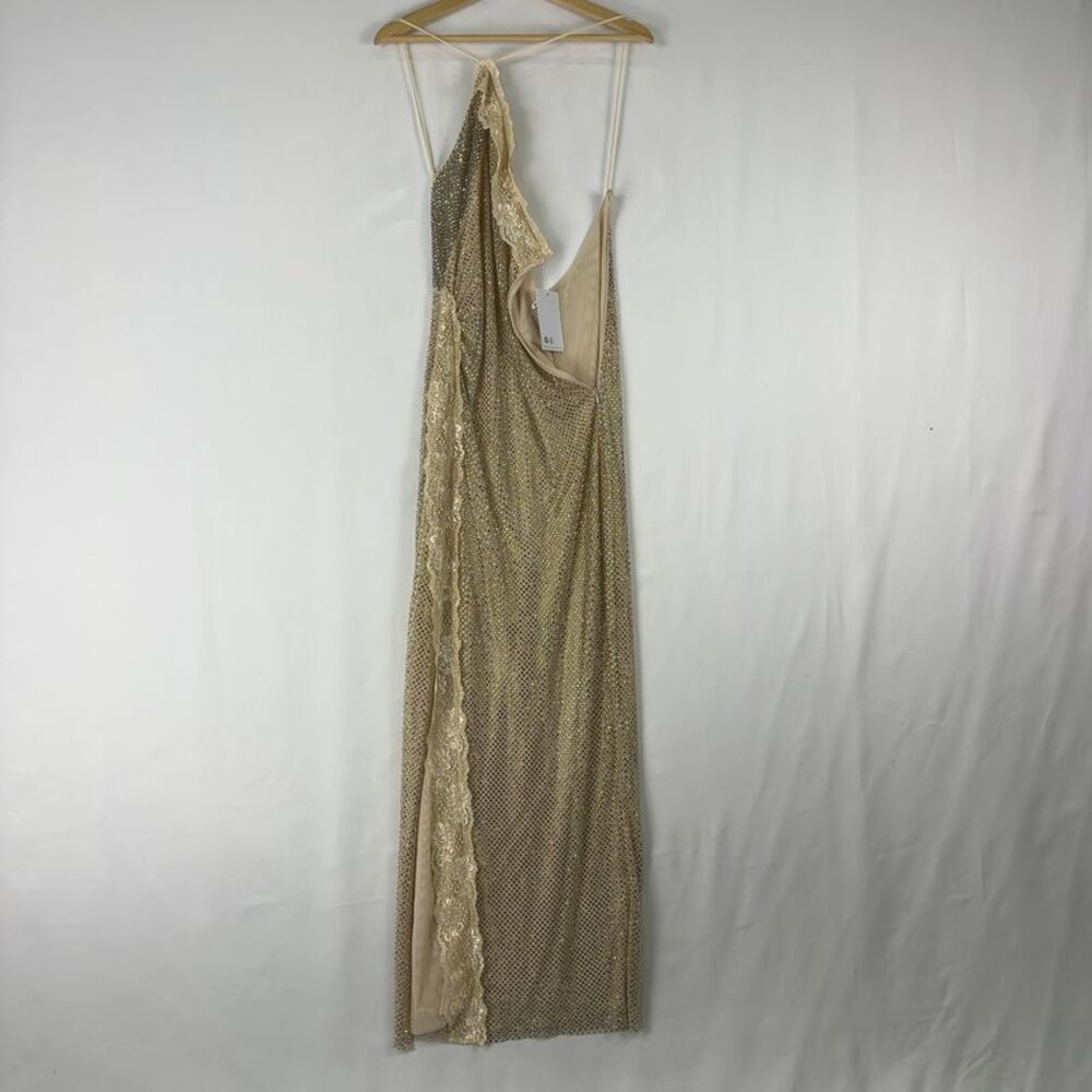 Self-Portrait Trim Maxi Dress in Gold